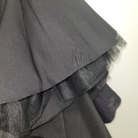 BETSEY JOHNSON SILK STRAPLESS COCKTAIL DRESS BLACK/PURPLE SZ 6 - Picture 6 of 8